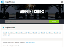 Tablet Screenshot of airportcodes.aero